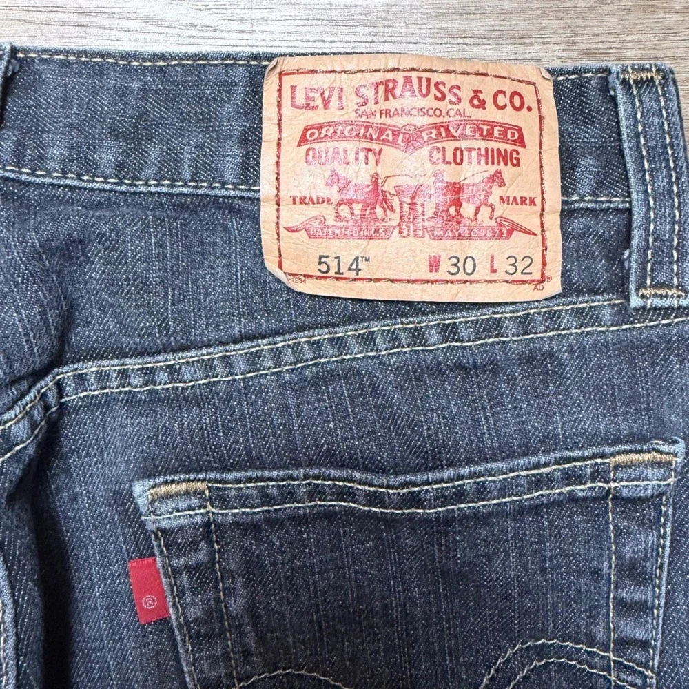 Levis 514 Slim Straight Jeans Mens 30x32 Dark Grey Denim Pants Cotton Casual Y2K
